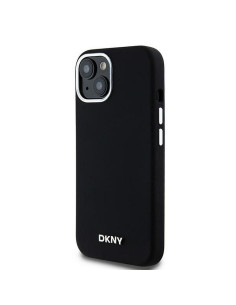 Coque DKNY pour IPHONE 15 compatible avec MagSafe DKHMP15SSMCHLK (DKNY HC MagSafe Silicone W/Horizontal Metal Logo) noir 2