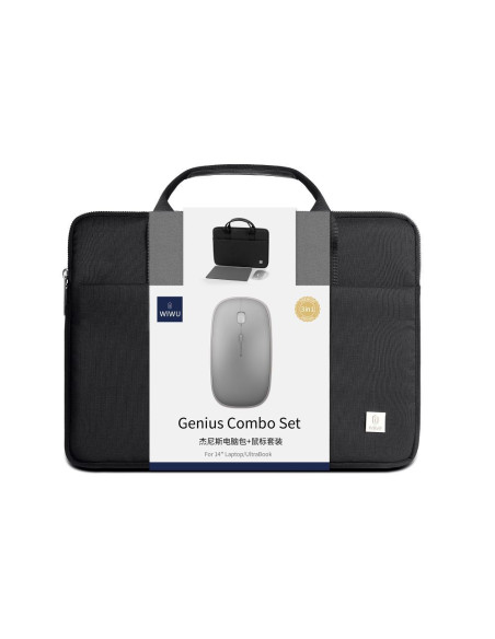 WiWU - Waterproof Laptop Genius Combo 3in1 set (laptop bag 15,6"+mouse+mouse pad) - black