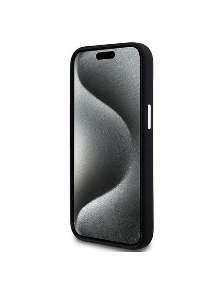 Coque DKNY pour IPHONE 15 compatible avec MagSafe DKHMP15SSMCHLK (DKNY HC MagSafe Silicone W/Horizontal Metal Logo) noir