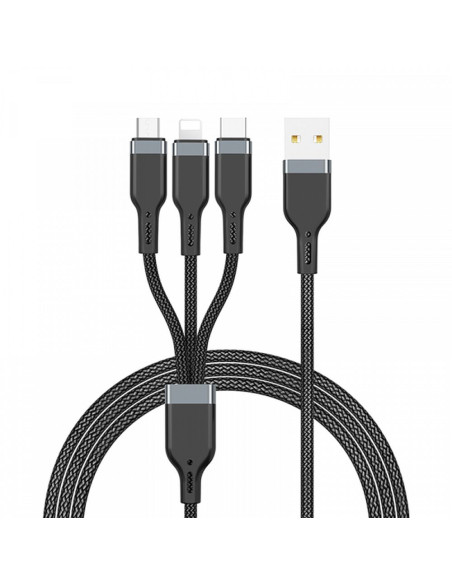 WiWU - Platinum series USB cable Wi-C019 USB A à USB C 3A 1.2m - noir