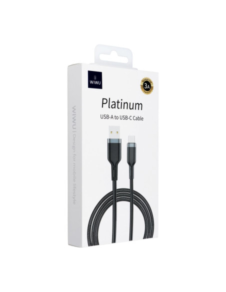 WiWU - Platinum series USB cable Wi-C019 USB A à USB C 3A 1.2m - noir