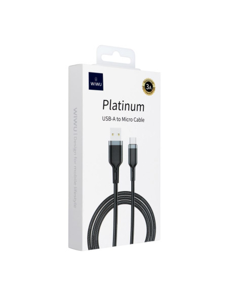 WiWU - Platinum Series USB cable Wi-C019 USB A à Micro USB 3A 1.2m - noir