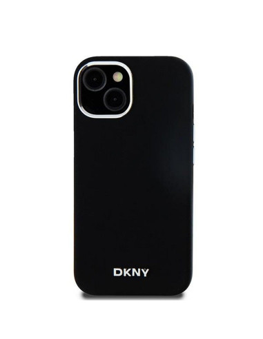 Coque DKNY pour IPHONE 15 Plus compatible avec MagSafe DKHMP15MSMCHLK (DKNY HC MagSafe Silicone W/Horizontal Metal Logo) noir