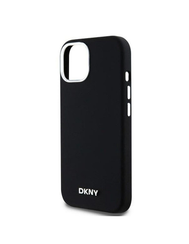 Coque DKNY pour IPHONE 15 Plus compatible avec MagSafe DKHMP15MSMCHLK (DKNY HC MagSafe Silicone W/Horizontal Metal Logo) noir