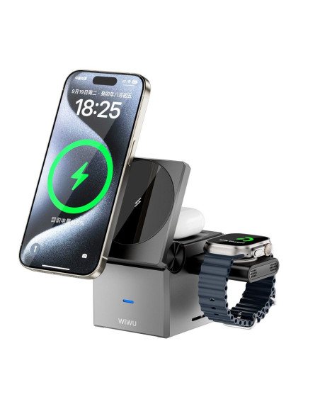 WiWU - Foldable Wireless Charger 3in1 Wi-W030 15W