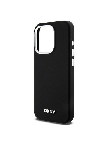 Coque DKNY pour IPHONE 15 Pro compatible avec MagSafe DKHMP15LSMCHLK (DKNY HC MagSafe Silicone W/Horizontal Metal Logo) noir