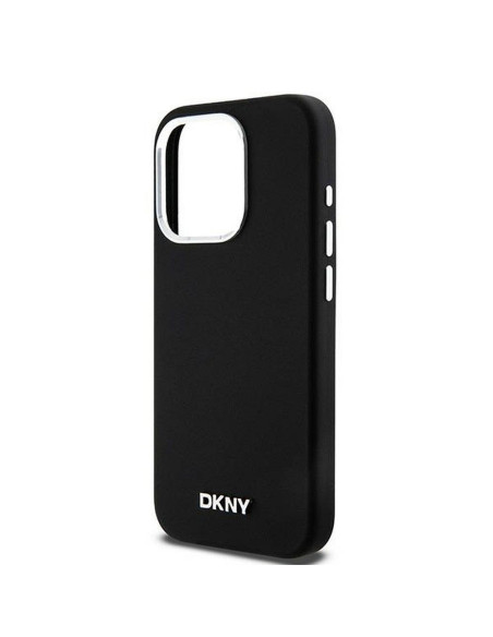 Coque DKNY pour IPHONE 15 Pro compatible avec MagSafe DKHMP15LSMCHLK (DKNY HC MagSafe Silicone W/Horizontal Metal Logo) noir