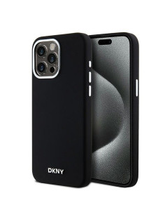 Coque DKNY pour IPHONE 15 Pro Max compatible avec MagSafe DKHMP15XSMCHLK (DKNY HC MagSafe Silicone W/Horizontal Metal Logo) noir