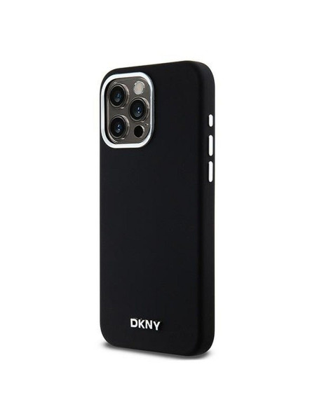 Coque DKNY pour IPHONE 15 Pro Max compatible avec MagSafe DKHMP15XSMCHLK (DKNY HC MagSafe Silicone W/Horizontal Metal Logo) noir