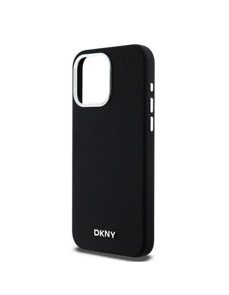 Coque DKNY pour IPHONE 15 Pro Max compatible avec MagSafe DKHMP15XSMCHLK (DKNY HC MagSafe Silicone W/Horizontal Metal Logo) noir