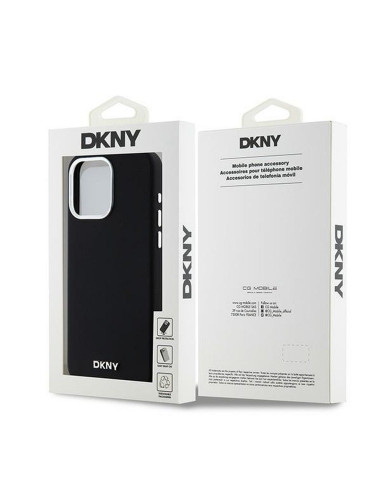 Coque DKNY pour IPHONE 15 Pro Max compatible avec MagSafe DKHMP15XSMCHLK (DKNY HC MagSafe Silicone W/Horizontal Metal Logo) noir