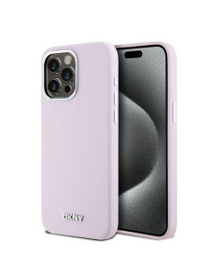 Coque DKNY pour IPHONE 14 Pro Max compatible avec MagSafe DKHMP14XSMCHLP (DKNY HC MagSafe Silicone W/Horizontal Metal Logo) rose