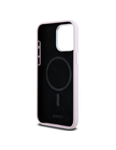 Coque DKNY pour IPHONE 14 Pro Max compatible avec MagSafe DKHMP14XSMCHLP (DKNY HC MagSafe Silicone W/Horizontal Metal Logo) rose