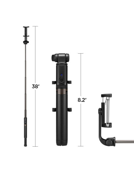 Support selfie SPIGEN S540W Wireless Selfie Stick Tripod noir