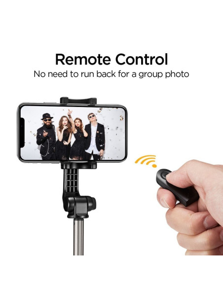 Support selfie SPIGEN S540W Wireless Selfie Stick Tripod noir
