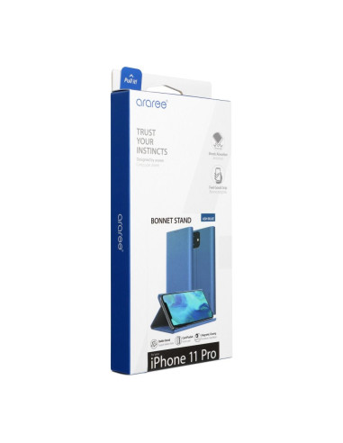 Etui ARAREE Bonnet stand pour IPHONE 11 PRO bleu