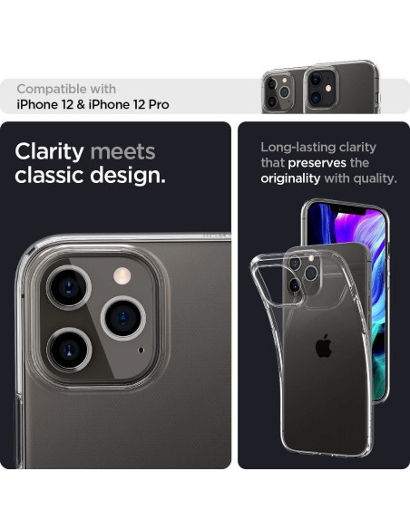 SPIGEN Liquid Crystal pour IPHONE 12 / 12 PRO transparent
