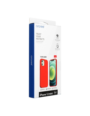 Coque ARAREE Typoskin pour IPHONE 12 MINI ROUGE
