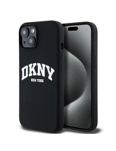 Coque DKNY pour IPHONE 14 compatible avec MagSafe DKHMP14SSNYACH (DKNY HC MagSafe Silicone W/White Arch Logo) noir