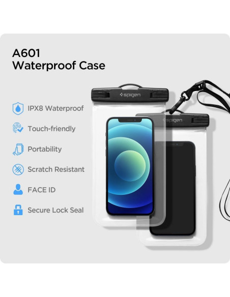 SPIGEN A601 Universal Waterproof case transparent 2-PAC