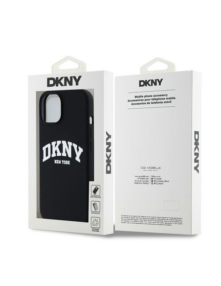 Coque DKNY pour IPHONE 14 compatible avec MagSafe DKHMP14SSNYACH (DKNY HC MagSafe Silicone W/White Arch Logo) noir