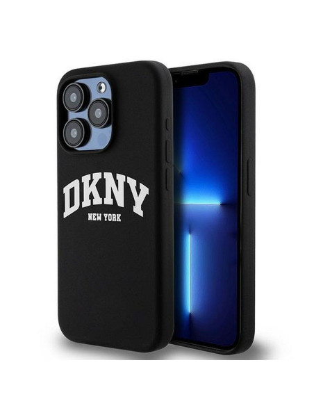 Coque DKNY pour IPHONE 14 Pro compatible avec MagSafe DKHMP14LSNYACH (DKNY HC MagSafe Silicone W/White Arch Logo) noir