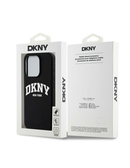 Coque DKNY pour IPHONE 14 Pro compatible avec MagSafe DKHMP14LSNYACH (DKNY HC MagSafe Silicone W/White Arch Logo) noir