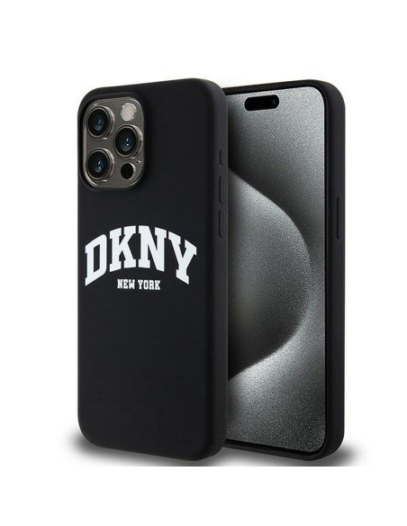 Coque DKNY pour IPHONE 14 Pro Max compatible avec MagSafe DKHMP14XSNYACH (DKNY HC MagSafe Silicone W/White Arch Logo) noir