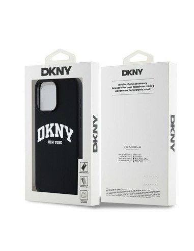 Coque DKNY pour IPHONE 14 Pro Max compatible avec MagSafe DKHMP14XSNYACH (DKNY HC MagSafe Silicone W/White Arch Logo) noir