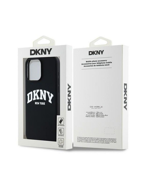 Coque DKNY pour IPHONE 14 Pro Max compatible avec MagSafe DKHMP14XSNYACH (DKNY HC MagSafe Silicone W/White Arch Logo) noir