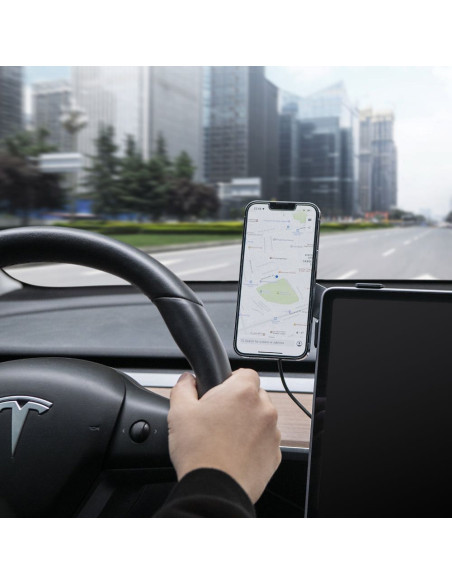 SPIGEN ITT90W Onetap Magnetic Magsafe Screen Car Mount Wireless Charger for TESLA MODEL 3 / Y / X / S noir