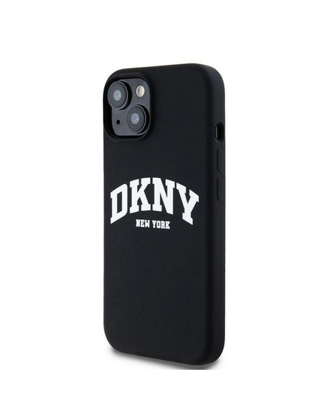 Coque DKNY pour IPHONE 15 compatible avec MagSafe DKHMP15SSNYACH (DKNY HC MagSafe Silicone W/White Arch Logo) noir