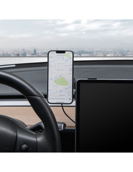 SPIGEN ITT90W Onetap Magnetic Magsafe Screen Car Mount Wireless Charger for TESLA MODEL 3 / Y / X / S noir