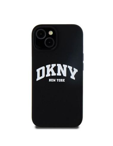 Coque DKNY pour IPHONE 15 compatible avec MagSafe DKHMP15SSNYACH (DKNY HC MagSafe Silicone W/White Arch Logo) noir