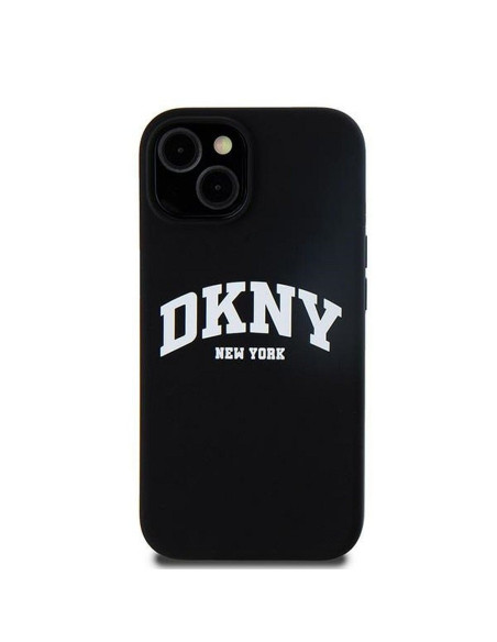 Coque DKNY pour IPHONE 15 compatible avec MagSafe DKHMP15SSNYACH (DKNY HC MagSafe Silicone W/White Arch Logo) noir