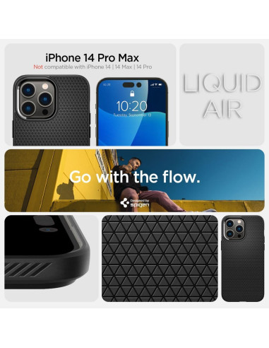 SPIGEN Liquid Air Coque pour IPHONE 14 PRO MAX noir mat