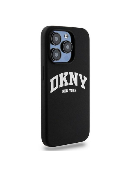 Coque DKNY pour IPHONE 15 Pro compatible avec MagSafe DKHMP15LSNYACH (DKNY HC MagSafe Silicone W/White Arch Logo) noir