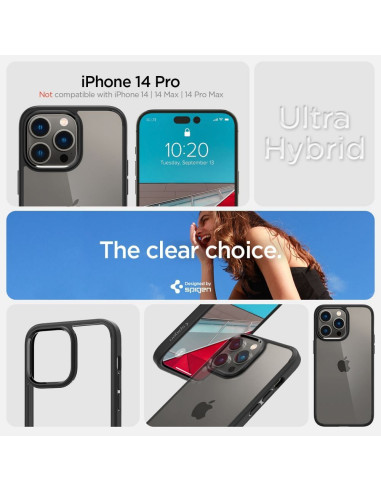 SPIGEN Ultra Hybrid Coque pour IPHONE 14 PRO noir mat