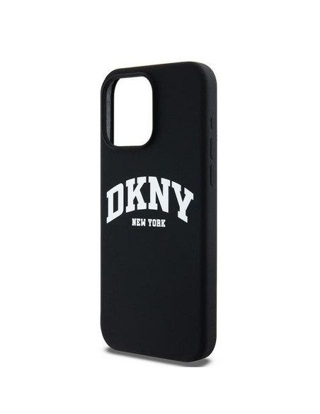 Coque DKNY pour IPHONE 15 Pro Max compatible avec MagSafe DKHMP15XSNYACH (DKNY HC MagSafe Silicone W/White Arch Logo) noir