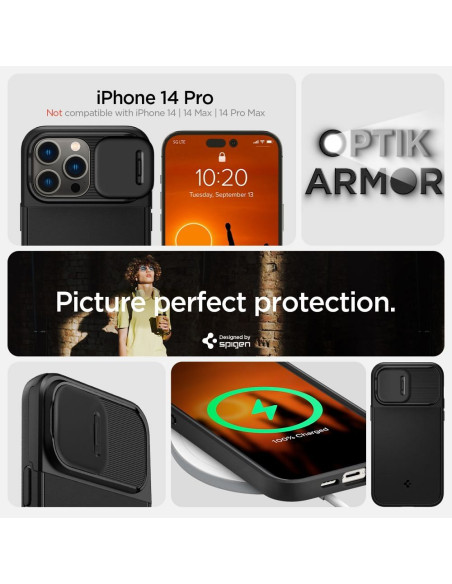SPIGEN Optik Armor MAG Coque pour IPHONE 14 PRO noir