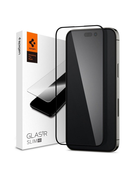 Tempered glass SPIGEN GLASS FC for IPHONE 14 PRO black