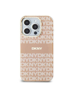 Coque DKNY pour IPHONE 11 compatible avec MagSafe DKHMN61HRHSEP (DKNY HC MagSafe PC TPU Repeat Texture Pattern W/ Stripe) rose