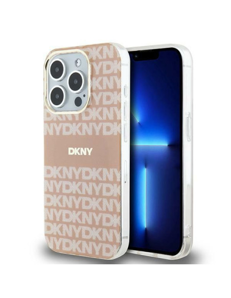 Coque DKNY pour IPHONE 13 Pro compatible avec MagSafe DKHMP13LHRHSEP (DKNY HC MagSafe PC TPU Repeat Texture Pattern W/ Stripe) r
