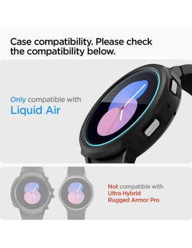 Tempered Glass SPIGEN GLAS.TR ”EZ-FIT” 2-PACK for SAMSUNG Galaxy Watch 4 / 5 ( 40 MM )