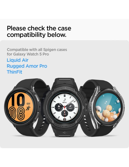 SPIGEN GLAS.TR "EZ-FIT" Verre trempé 2-PACK pour SAMSUNG Galaxy Watch 5 PRO ( 45 MM )