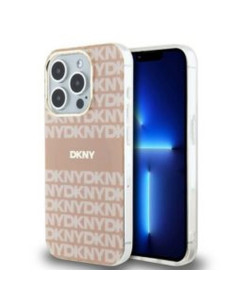 Coque DKNY pour IPHONE 13 Pro Max compatible avec MagSafe DKHMP13XHRHSEP (DKNY HC MagSafe PC TPU Repeat Texture Pattern W/ Strip