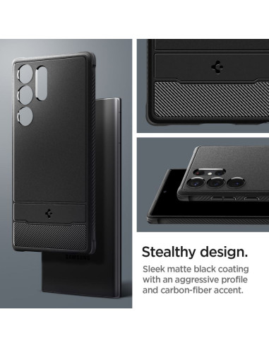 SPIGEN Coque Rugged Armor pour SAMSUNG S23 ULTRA noir mat
