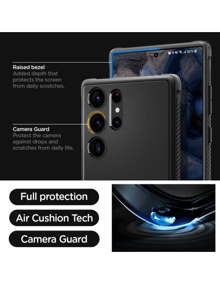 SPIGEN Coque Rugged Armor pour SAMSUNG S23 ULTRA noir mat