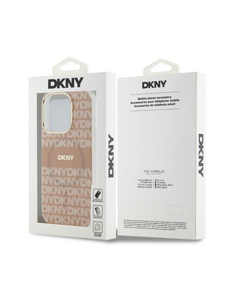 Coque DKNY pour IPHONE 14 Pro compatible avec MagSafe DKHMP14LHRHSEP (DKNY HC MagSafe PC TPU Repeat Texture Pattern W/ Stripe) r