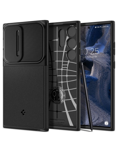 Coque SPIGEN Optik Armor pour SAMSUNG S23 ULTRA noir